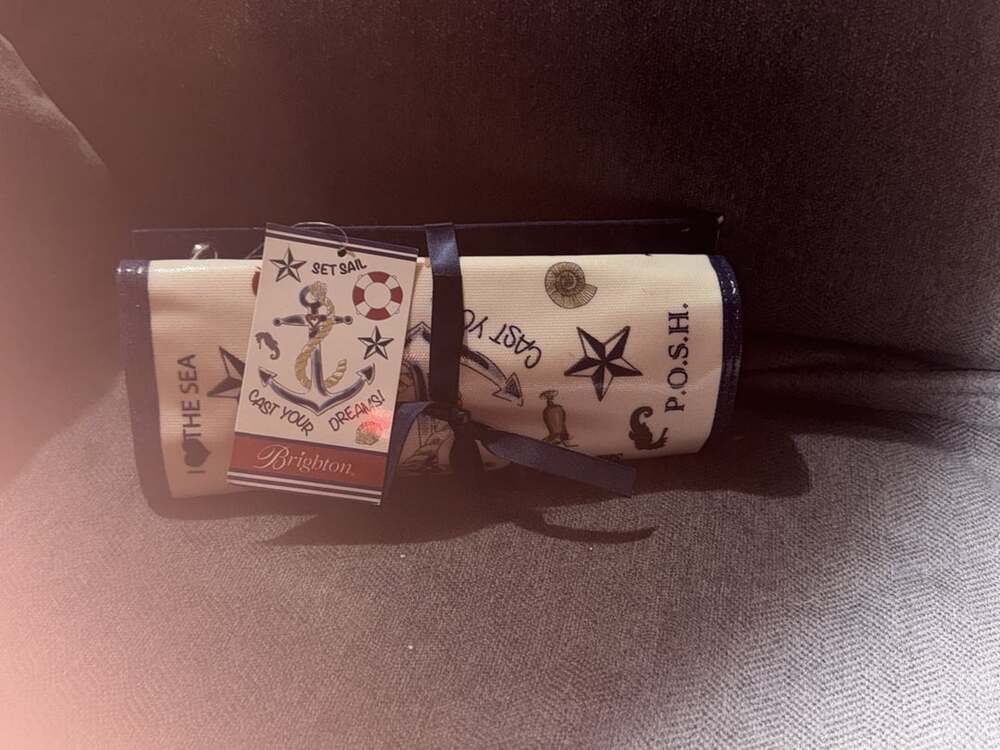 Brighton "THE SEASIDE CHIC" Nautical Jewelry Roll Travel Jewelry Roll Case Pouch